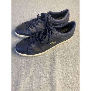 Lacoste Shoes Men  11 Straightset Sneakers Lace Up 11941‎ Blue Leather  Casual